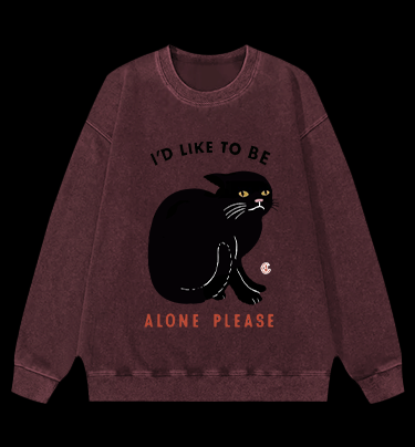 Introverted Cats Vintage Washed 100% Cotton Sweatshirt