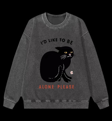 Introverted Cats Vintage Washed 100% Cotton Sweatshirt