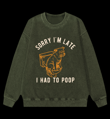 Poop Doge Vintage Washed 100% Cotton Sweatshirt