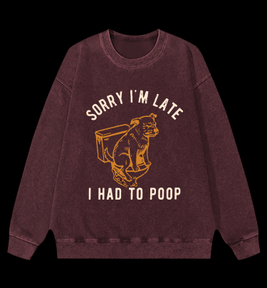 Poop Doge Vintage Washed 100% Cotton Sweatshirt