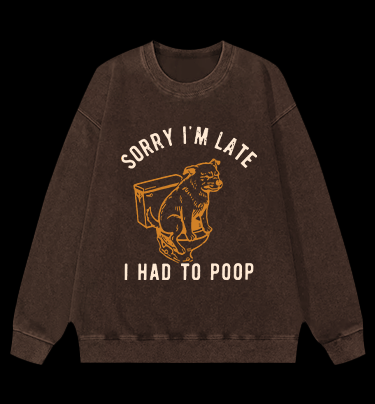 Poop Doge Vintage Washed 100% Cotton Sweatshirt