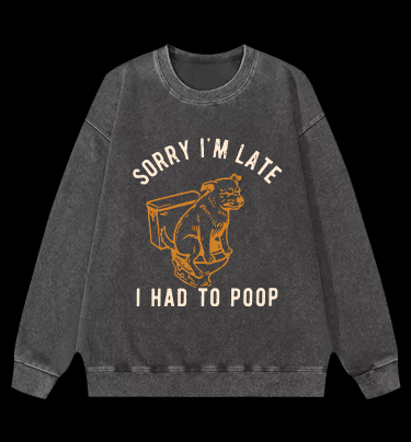 Poop Doge Vintage Washed 100% Cotton Sweatshirt