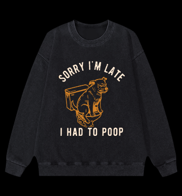 Poop Doge Vintage Washed 100% Cotton Sweatshirt