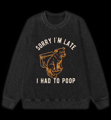 Poop Doge Vintage Washed 100% Cotton Sweatshirt
