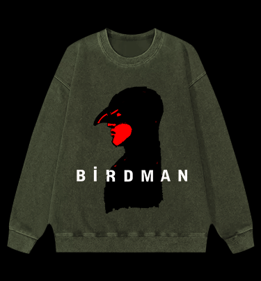 Bird Man Vintage Washed 100% Cotton Sweatshirt