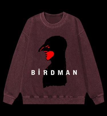 Bird Man Vintage Washed 100% Cotton Sweatshirt