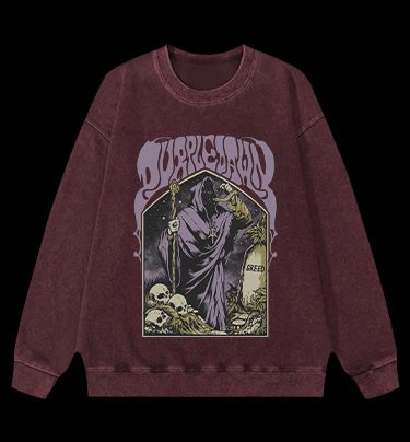 Grim Reaper Vintage Washed 100% Cotton Sweatshirt