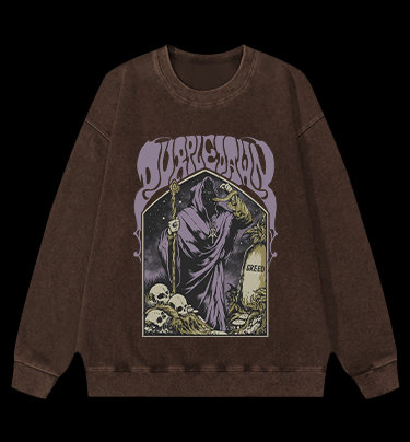 Grim Reaper Vintage Washed 100% Cotton Sweatshirt