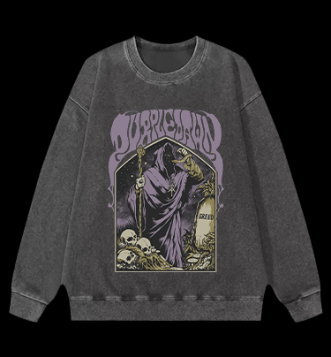 Grim Reaper Vintage Washed 100% Cotton Sweatshirt
