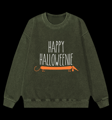 Halloween Dachshund Vintage Washed 100% Cotton Sweatshirt