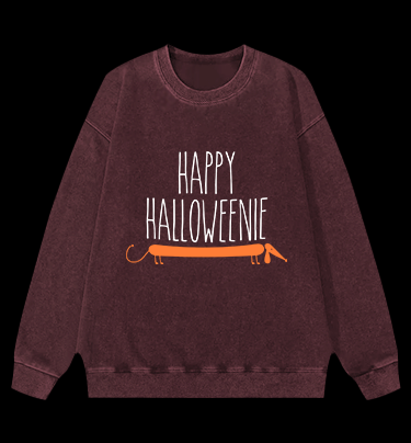 Halloween Dachshund Vintage Washed 100% Cotton Sweatshirt