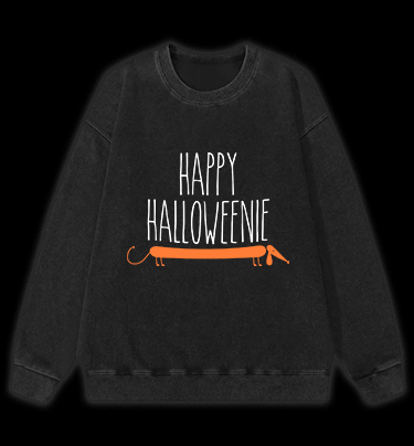 Halloween Dachshund Vintage Washed 100% Cotton Sweatshirt