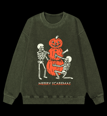Merry Scaremas Vintage Washed 100% Cotton Sweatshirt