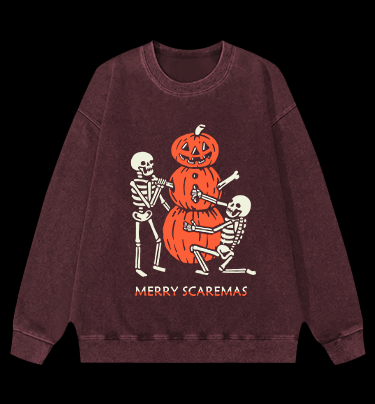 Merry Scaremas Vintage Washed 100% Cotton Sweatshirt