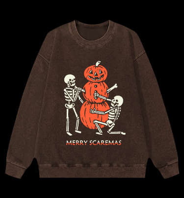 Merry Scaremas Vintage Washed 100% Cotton Sweatshirt