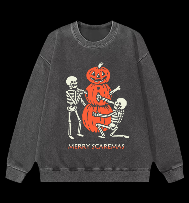 Merry Scaremas Vintage Washed 100% Cotton Sweatshirt