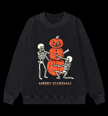 Merry Scaremas Vintage Washed 100% Cotton Sweatshirt