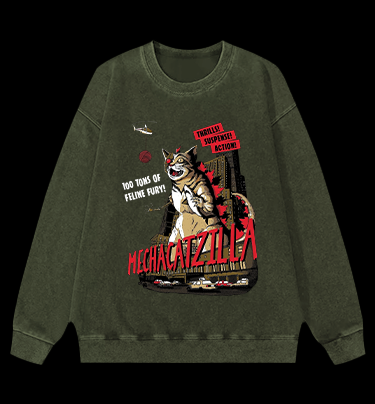 Catzilla Vintage Washed 100% Cotton Sweatshirt