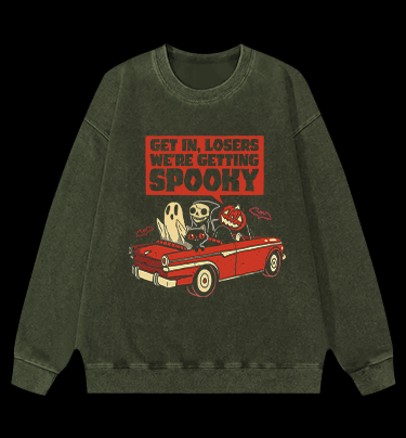 Halloween Losers Vintage Washed 100% Cotton Sweatshirt
