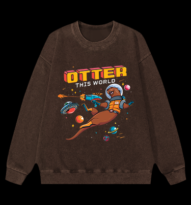 Otter The World Mouse Vintage Washed 100% Cotton Sweatshirt