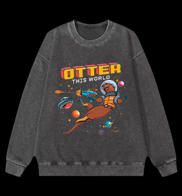 Otter The World Mouse Vintage Washed 100% Cotton Sweatshirt