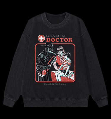 Plague Doctor Vintage Washed 100% Cotton Sweatshirt
