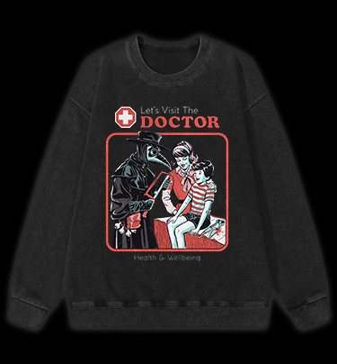 Plague Doctor Vintage Washed 100% Cotton Sweatshirt