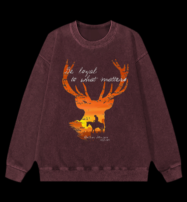 Red Dead Redemption Deer Ending Vintage Washed 100% Cotton Sweatshirt