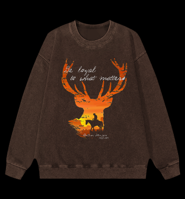 Red Dead Redemption Deer Ending Vintage Washed 100% Cotton Sweatshirt