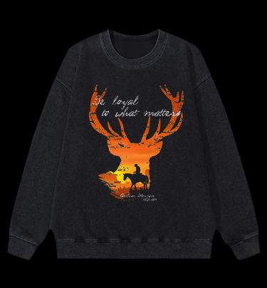 Red Dead Redemption Deer Ending Vintage Washed 100% Cotton Sweatshirt