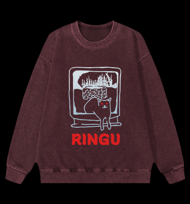Meow of Ringu Vintage Washed 100% Cotton Sweatshirt