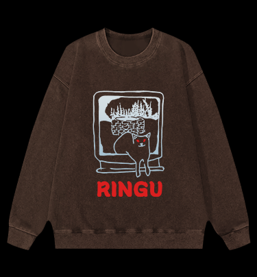 Meow of Ringu Vintage Washed 100% Cotton Sweatshirt