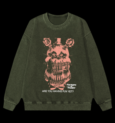 Five Nights at Freddy's Bear Vintage Washed 100% Cotton Sweatshirt
