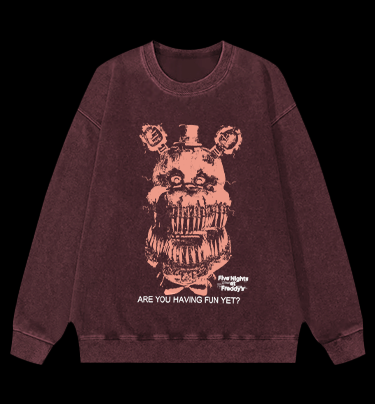 Five Nights at Freddy's Bear Vintage Washed 100% Cotton Sweatshirt