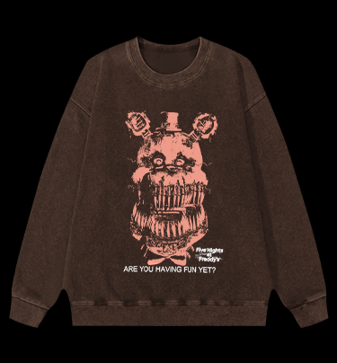 Five Nights at Freddy's Bear Vintage Washed 100% Cotton Sweatshirt
