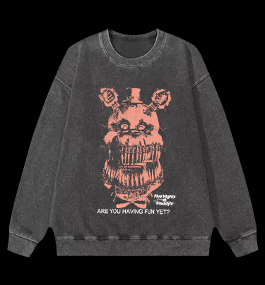 Five Nights at Freddy's Bear Vintage Washed 100% Cotton Sweatshirt