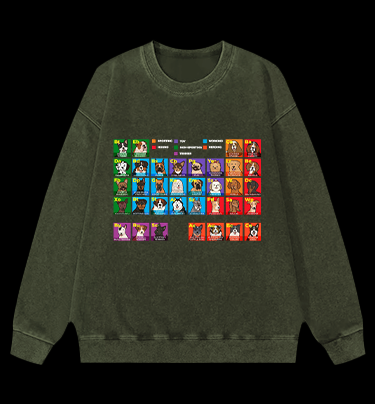 Doge periodic table Vintage Washed 100% Cotton Sweatshirt