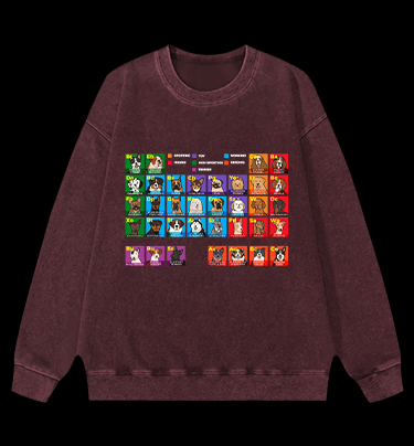 Doge periodic table Vintage Washed 100% Cotton Sweatshirt