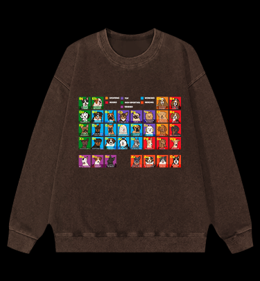 Doge periodic table Vintage Washed 100% Cotton Sweatshirt