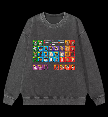 Doge periodic table Vintage Washed 100% Cotton Sweatshirt