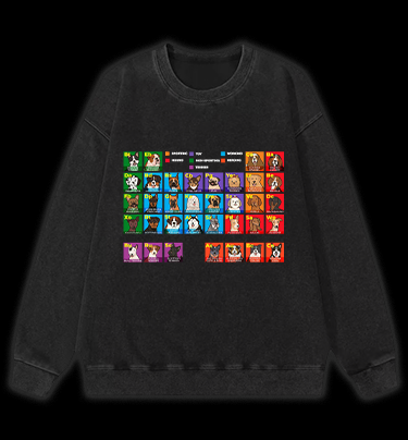Doge periodic table Vintage Washed 100% Cotton Sweatshirt