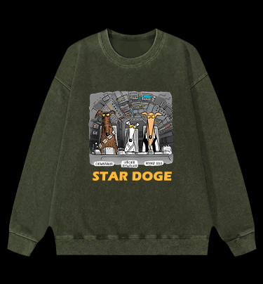Star Doge Vintage Washed 100% Cotton Sweatshirt