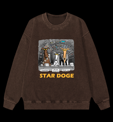 Star Doge Vintage Washed 100% Cotton Sweatshirt