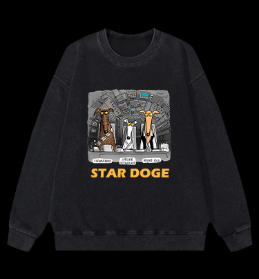 Star Doge Vintage Washed 100% Cotton Sweatshirt
