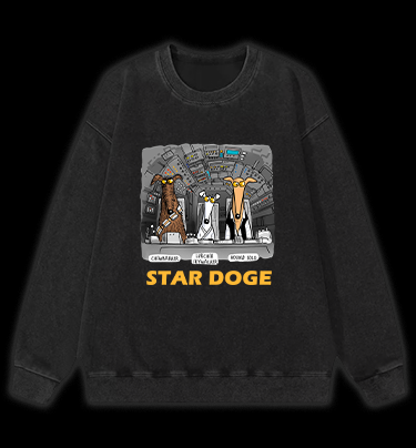 Star Doge Vintage Washed 100% Cotton Sweatshirt