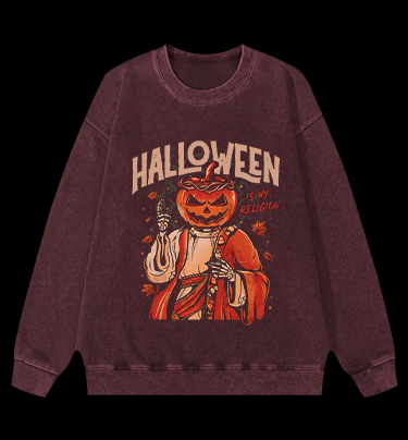 Jesus Comes for Halloween Vintage Washed 100% Cotton Sweatshirt