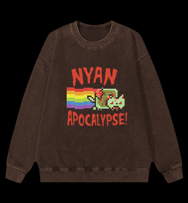 Nyan Cat Vintage Washed 100% Cotton Sweatshirt