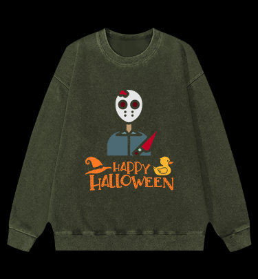 Friday the 13th Halloween Vintage Washed 100% Cotton Sweatshirt