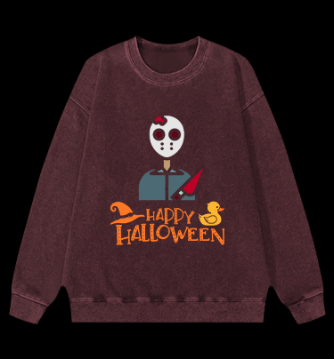 Friday the 13th Halloween Vintage Washed 100% Cotton Sweatshirt