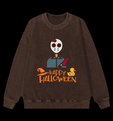 Friday the 13th Halloween Vintage Washed 100% Cotton Sweatshirt